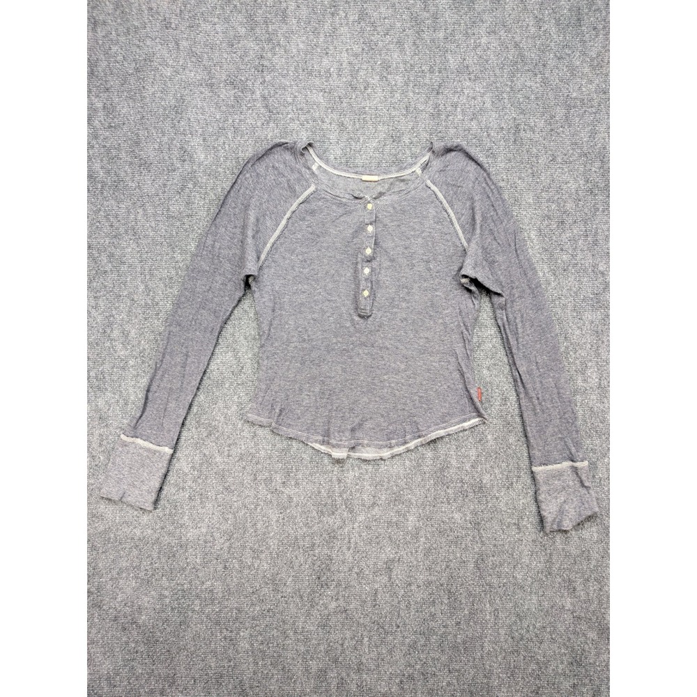 Y2K Hollister Henley Womens‎ Large Gray Long Sleeve Grunge Twilight Bella Swan